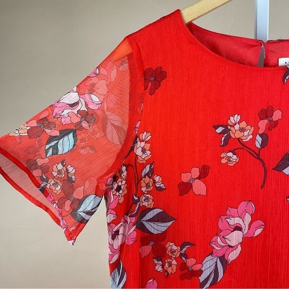 a new day Small Floral Asymmetrical Ruffle Flowy Spring Retro Midi Dress Formal - Picture 3 of 10